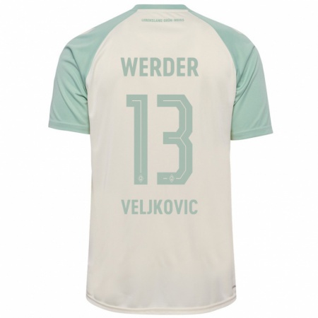 Kandiny Gyermek Milos Veljkovic #13 Törtfehér Világoszöld Idegenbeli Jersey 2024/25 Mez Póló Ing