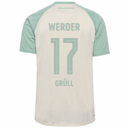 Kandiny Gyermek Marco Grüll #17 Törtfehér Világoszöld Idegenbeli Jersey 2024/25 Mez Póló Ing