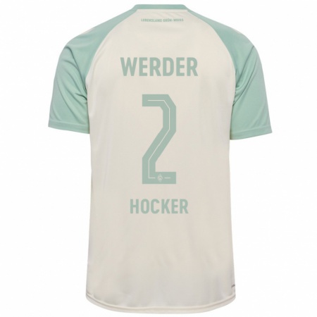 Kandiny Gyermek Luca Höcker #2 Törtfehér Világoszöld Idegenbeli Jersey 2024/25 Mez Póló Ing