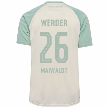 Kandiny Gyermek Julius Maiwaldt #26 Törtfehér Világoszöld Idegenbeli Jersey 2024/25 Mez Póló Ing