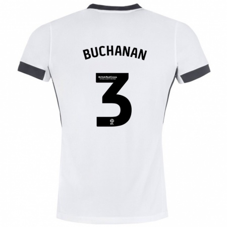 Kandiny Gyermek Lee Buchanan #3 Fehér Fekete Idegenbeli Jersey 2024/25 Mez Póló Ing