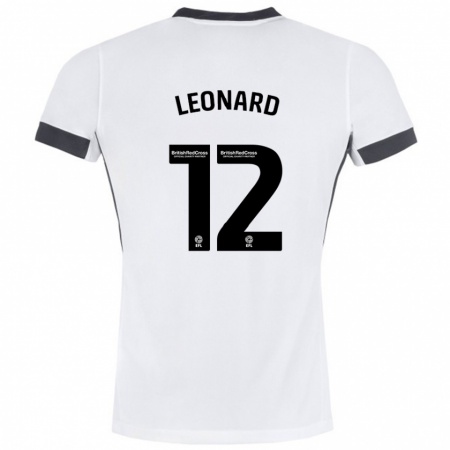 Kandiny Gyermek Marc Leonard #12 Fehér Fekete Idegenbeli Jersey 2024/25 Mez Póló Ing