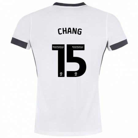 Kandiny Gyermek Alfie Chang #15 Fehér Fekete Idegenbeli Jersey 2024/25 Mez Póló Ing