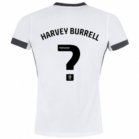 Kandiny Gyermek William Harvey Burrell #0 Fehér Fekete Idegenbeli Jersey 2024/25 Mez Póló Ing