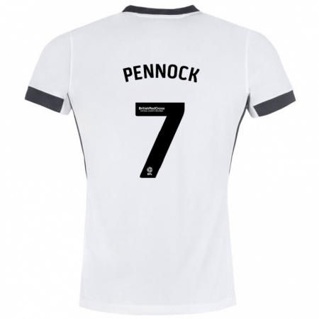 Kandiny Gyermek Jade Pennock #7 Fehér Fekete Idegenbeli Jersey 2024/25 Mez Póló Ing