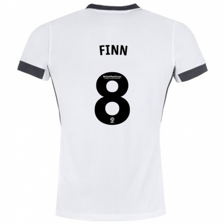 Kandiny Gyermek Jamie Finn #8 Fehér Fekete Idegenbeli Jersey 2024/25 Mez Póló Ing