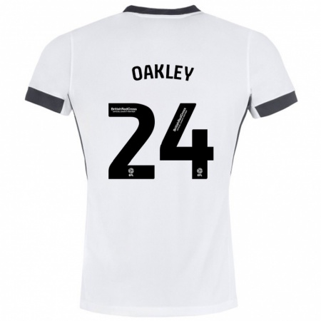 Kandiny Gyermek Marcel Oakley #24 Fehér Fekete Idegenbeli Jersey 2024/25 Mez Póló Ing