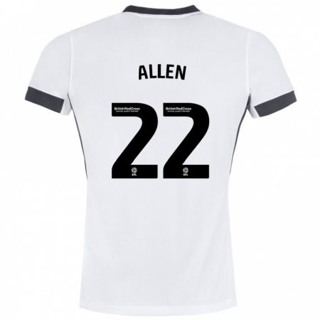 Kandiny Gyermek Remi Allen #22 Fehér Fekete Idegenbeli Jersey 2024/25 Mez Póló Ing