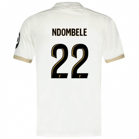 Kandiny Gyermek Tanguy Ndombélé #22 Fehér Arany Idegenbeli Jersey 2024/25 Mez Póló Ing