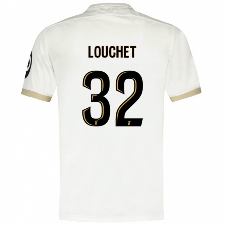 Kandiny Gyermek Tom Louchet #32 Fehér Arany Idegenbeli Jersey 2024/25 Mez Póló Ing