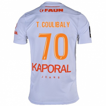 Kandiny Gyermek Tanguy Coulibaly #70 Fehér Idegenbeli Jersey 2024/25 Mez Póló Ing