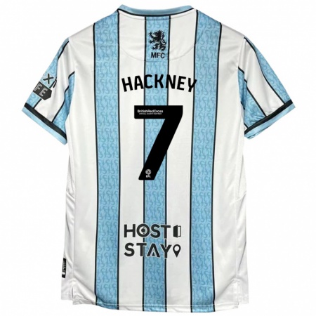 Kandiny Gyermek Hayden Hackney #7 Fehér Kék Idegenbeli Jersey 2024/25 Mez Póló Ing