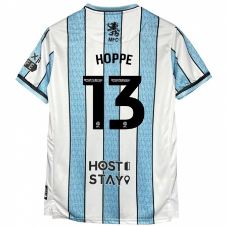 Kandiny Gyermek Matthew Hoppe #13 Fehér Kék Idegenbeli Jersey 2024/25 Mez Póló Ing