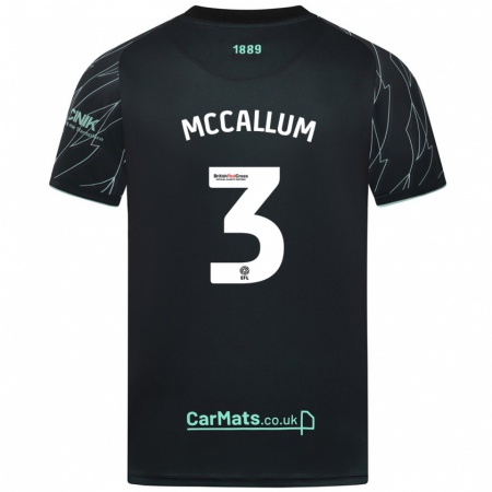 Kandiny Gyermek Sam Mccallum #3 Fekete Zöld Idegenbeli Jersey 2024/25 Mez Póló Ing