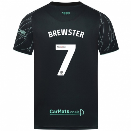 Kandiny Gyermek Rhian Brewster #7 Fekete Zöld Idegenbeli Jersey 2024/25 Mez Póló Ing