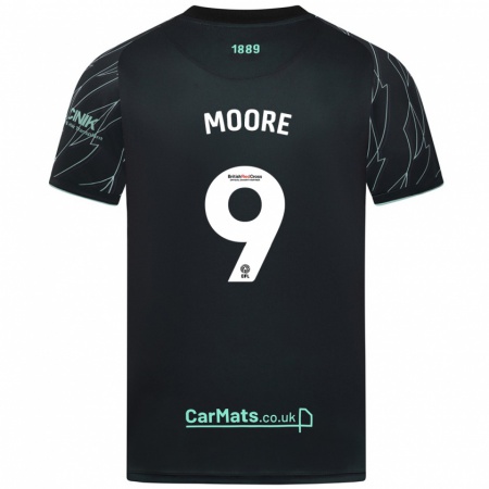 Kandiny Gyermek Kieffer Moore #9 Fekete Zöld Idegenbeli Jersey 2024/25 Mez Póló Ing