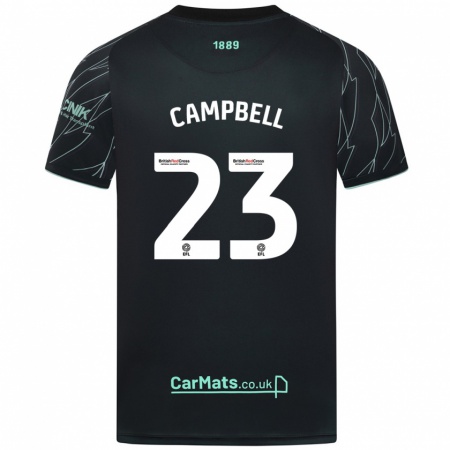 Kandiny Gyermek Tyrese Campbell #23 Fekete Zöld Idegenbeli Jersey 2024/25 Mez Póló Ing