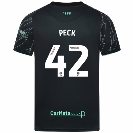 Kandiny Gyermek Sydie Peck #42 Fekete Zöld Idegenbeli Jersey 2024/25 Mez Póló Ing