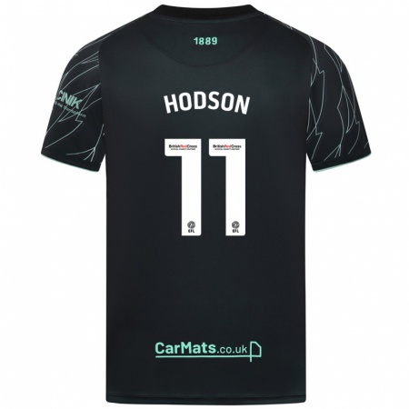 Kandiny Gyermek Ashley Hodson #11 Fekete Zöld Idegenbeli Jersey 2024/25 Mez Póló Ing