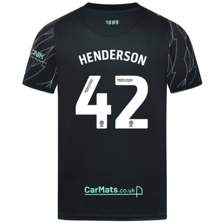 Kandiny Gyermek Peyton Henderson #42 Fekete Zöld Idegenbeli Jersey 2024/25 Mez Póló Ing