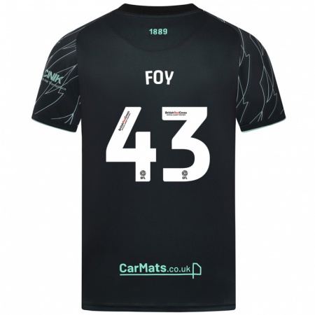 Kandiny Gyermek Gus Foy #43 Fekete Zöld Idegenbeli Jersey 2024/25 Mez Póló Ing