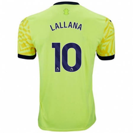 Kandiny Gyermek Adam Lallana #10 Sárga Idegenbeli Jersey 2024/25 Mez Póló Ing