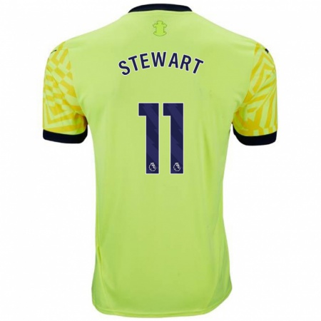 Kandiny Gyermek Ross Stewart #11 Sárga Idegenbeli Jersey 2024/25 Mez Póló Ing