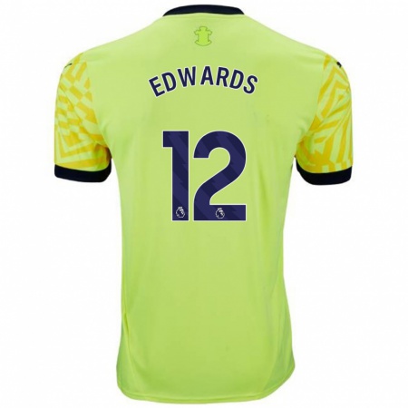 Kandiny Gyermek Ronnie Edwards #12 Sárga Idegenbeli Jersey 2024/25 Mez Póló Ing