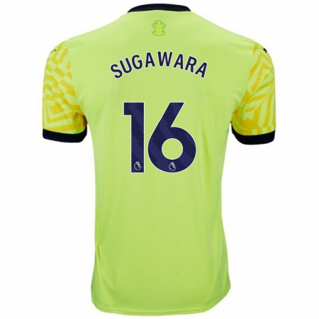 Kandiny Gyermek Yukinari Sugawara #16 Sárga Idegenbeli Jersey 2024/25 Mez Póló Ing