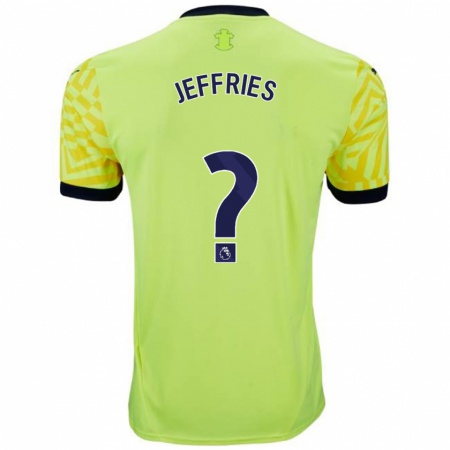 Kandiny Gyermek Josh Jeffries #0 Sárga Idegenbeli Jersey 2024/25 Mez Póló Ing