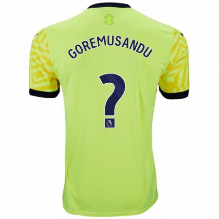 Kandiny Gyermek Tino Goremusandu #0 Sárga Idegenbeli Jersey 2024/25 Mez Póló Ing