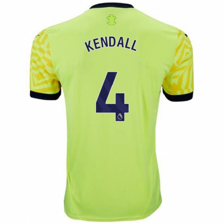 Kandiny Gyermek Lucia Kendall #4 Sárga Idegenbeli Jersey 2024/25 Mez Póló Ing