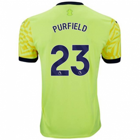 Kandiny Gyermek Jemma Elizabeth Purfield #23 Sárga Idegenbeli Jersey 2024/25 Mez Póló Ing