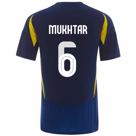 Kandiny Gyermek Mukhtar Ali #6 Kék Sárga Idegenbeli Jersey 2024/25 Mez Póló Ing