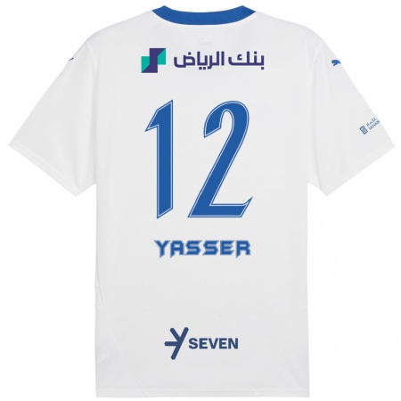 Kandiny Gyermek Yasser Al-Shahrani #12 Fehér Kék Idegenbeli Jersey 2024/25 Mez Póló Ing