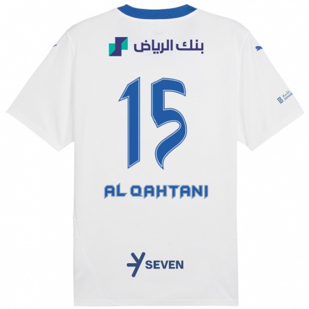 Kandiny Gyermek Mohammed Al-Qahtani #15 Fehér Kék Idegenbeli Jersey 2024/25 Mez Póló Ing