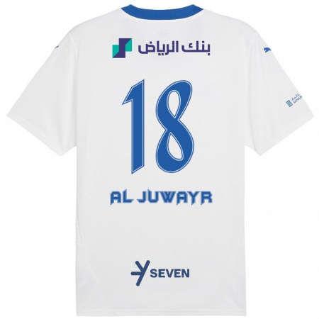 Kandiny Gyermek Musab Al-Juwayr #18 Fehér Kék Idegenbeli Jersey 2024/25 Mez Póló Ing