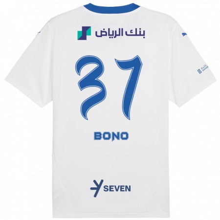 Kandiny Gyermek Bono #37 Fehér Kék Idegenbeli Jersey 2024/25 Mez Póló Ing