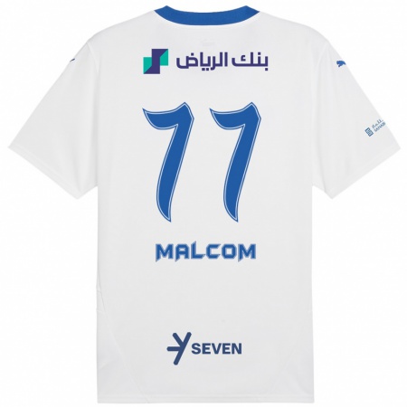 Kandiny Gyermek Malcom #77 Fehér Kék Idegenbeli Jersey 2024/25 Mez Póló Ing