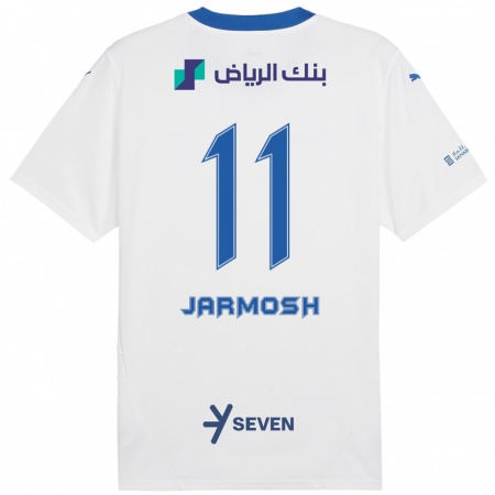 Kandiny Gyermek Abdulaziz Jarmosh #11 Fehér Kék Idegenbeli Jersey 2024/25 Mez Póló Ing