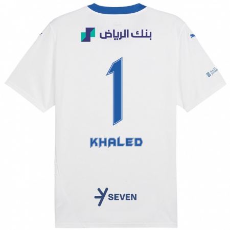 Kandiny Gyermek Nawal Khaled #1 Fehér Kék Idegenbeli Jersey 2024/25 Mez Póló Ing