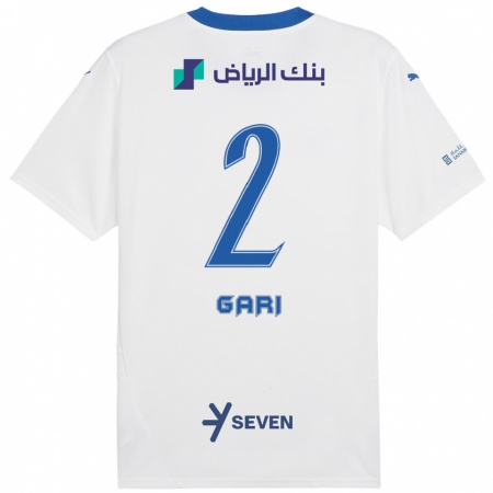 Kandiny Gyermek Fatimah Gari #2 Fehér Kék Idegenbeli Jersey 2024/25 Mez Póló Ing