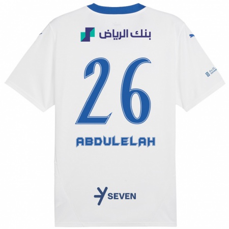 Kandiny Gyermek Abdulelah Al-Malki #26 Fehér Kék Idegenbeli Jersey 2024/25 Mez Póló Ing