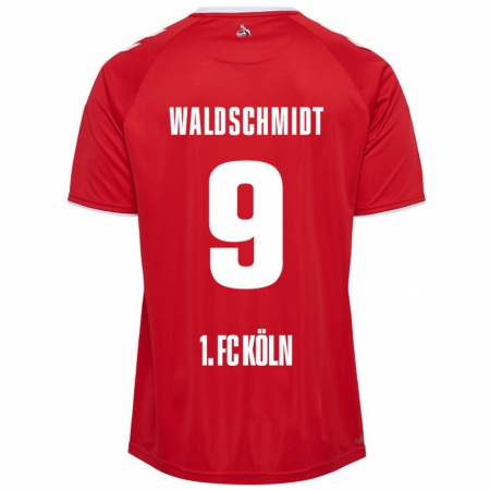 Kandiny Gyermek Luca Waldschmidt #9 Piros Fehér Idegenbeli Jersey 2024/25 Mez Póló Ing