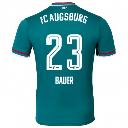 Kandiny Gyermek Maximilian Bauer #23 Sötétzöld Idegenbeli Jersey 2024/25 Mez Póló Ing