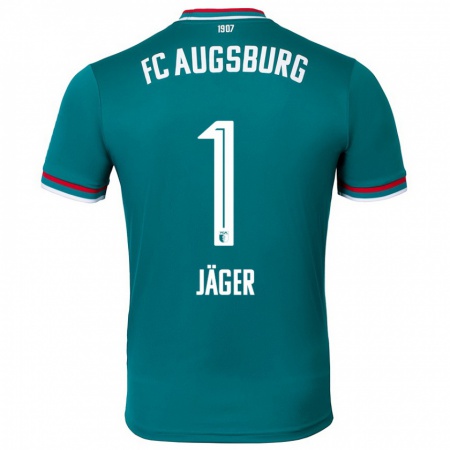 Kandiny Gyermek Tobias Jäger #1 Sötétzöld Idegenbeli Jersey 2024/25 Mez Póló Ing