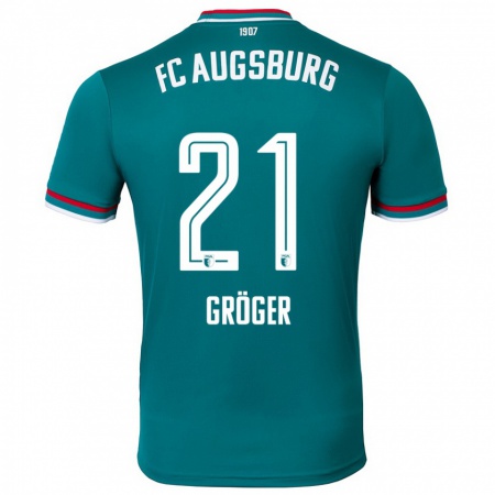 Kandiny Gyermek Elias Gröger #21 Sötétzöld Idegenbeli Jersey 2024/25 Mez Póló Ing