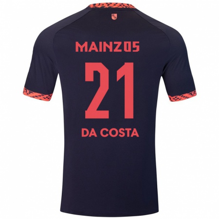 Kandiny Gyermek Danny Da Costa #21 Kék Korall Vörös Idegenbeli Jersey 2024/25 Mez Póló Ing