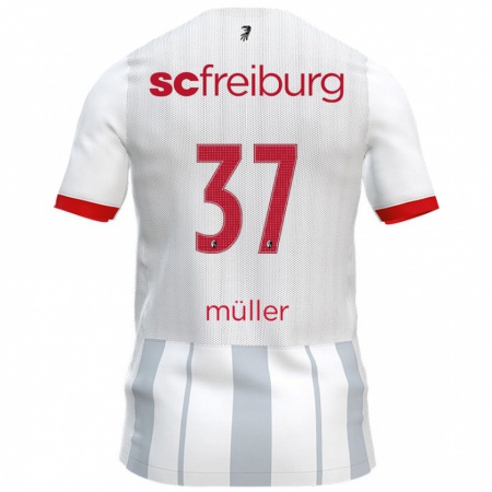 Kandiny Gyermek Ruben Müller #37 Fehér Szürke Idegenbeli Jersey 2024/25 Mez Póló Ing