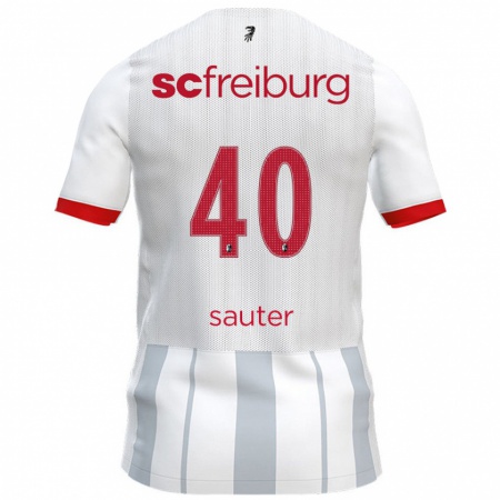 Kandiny Gyermek Niklas Sauter #40 Fehér Szürke Idegenbeli Jersey 2024/25 Mez Póló Ing